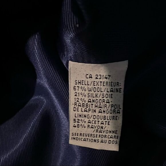 Talbots Navy blue Jacket Wool/Silk & Angora  Made in Italy size 10 - Picture 11 of 11